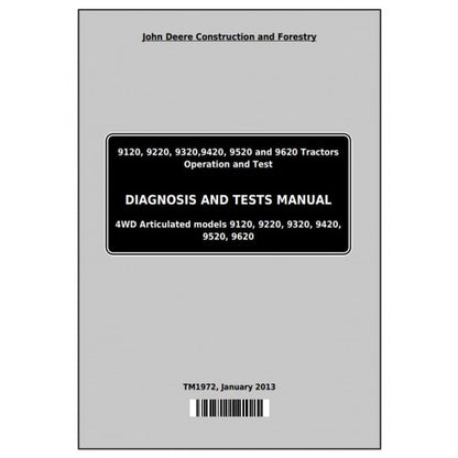 Download John Deere 9120, 9220, 9320, 9420, 9520, 9620 Tractor (TM1972) Diagnosis and Tests Service Manual
