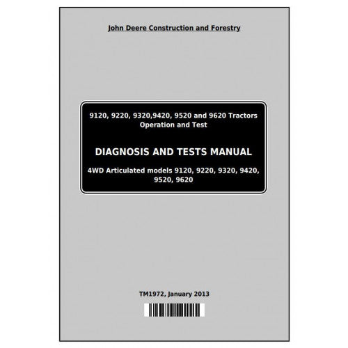 Download John Deere 9120, 9220, 9320, 9420, 9520, 9620 Tractor (TM1972) Diagnosis and Tests Service Manual