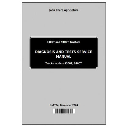 PDF 9300T and 9400T John Deere Tracks Tractor (TM1784) Diagnosis and Tests Service Manual