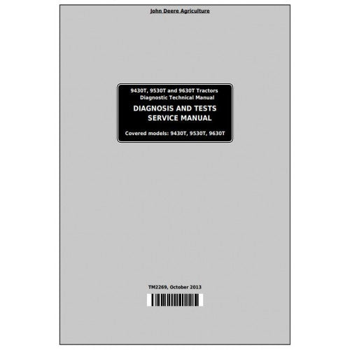 PDF 9430T, 9530T, 9630T John Deere Tracks Tractor (TM2269) Diagnosis and Tests Service Manual