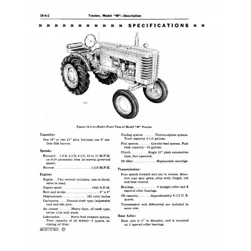 PDF M John Deere Tractor (SM2001) Service Manual
