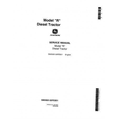 PDF R John Deere Diesel Tractor (SM2005) Service Manual 