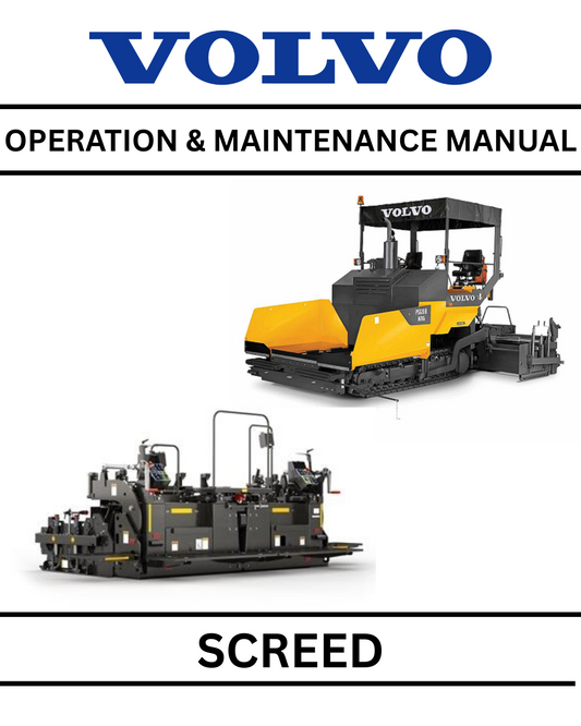 VOLVO VB-V50 SCREED OPERATION & MAINTENANCE PDF MANUAL