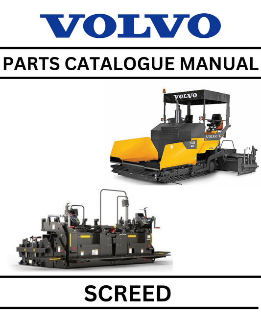 VOLVO VDT121 Vario SCREED PARTS CATALOGUE PDF MANUAL