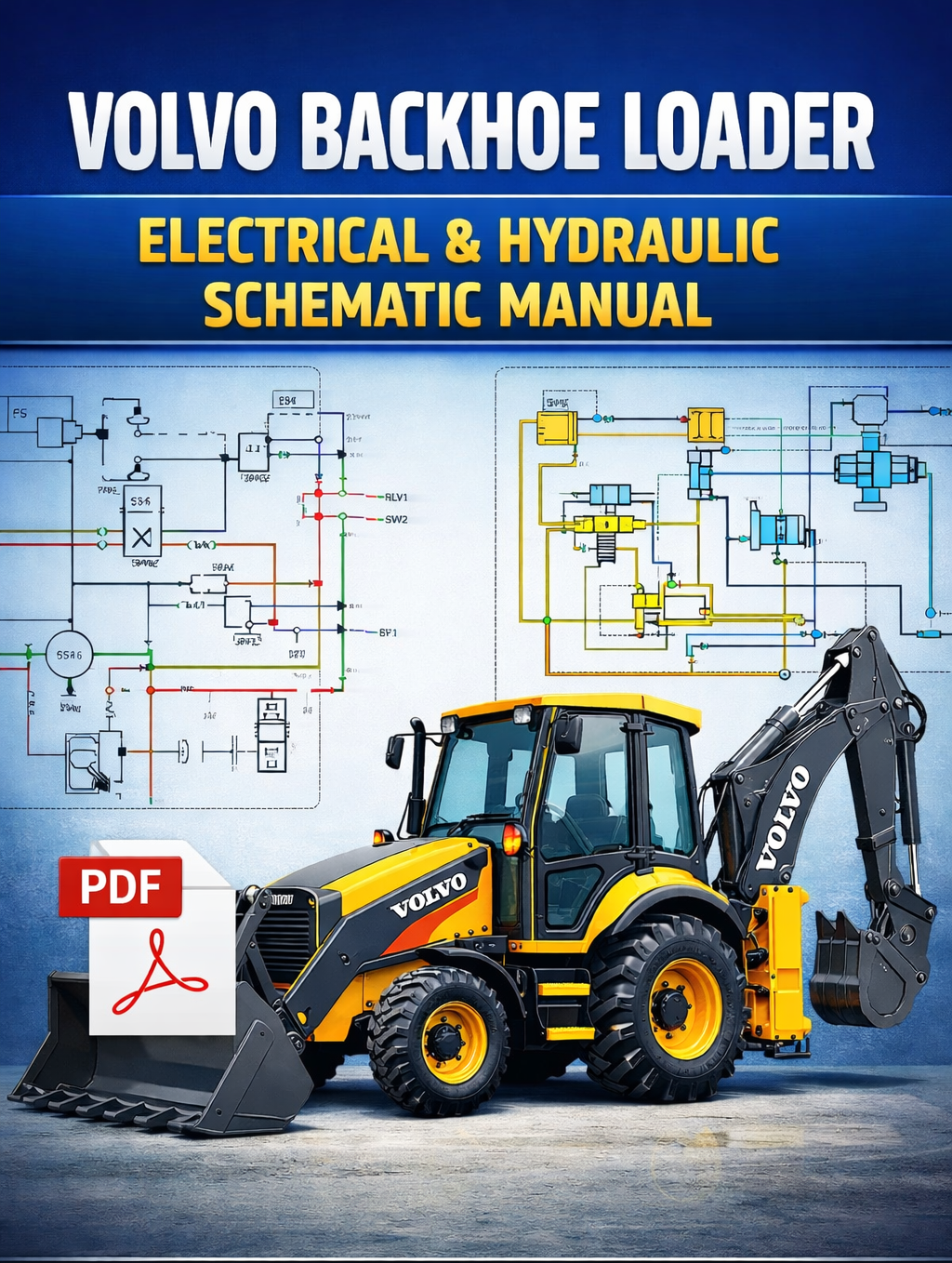 VOLVO BL61 BACKHOE LOADER ELECTRICAL & HYDRAULIC SCHEMATIC PDF MANUAL
