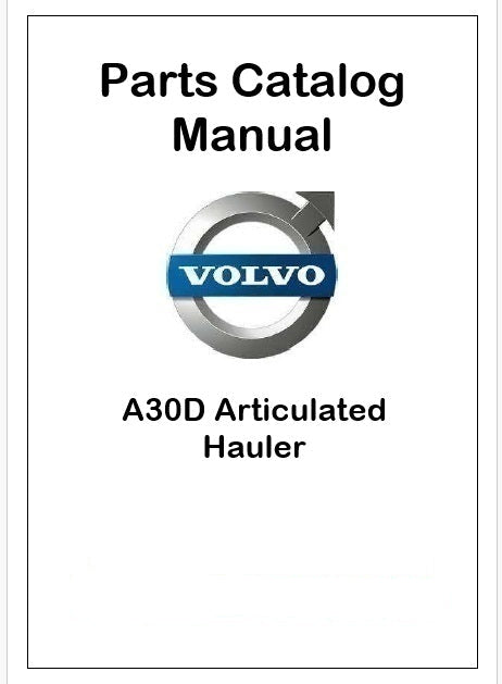Volvo A30D Articulated Hauler Pdf Parts Catalog Manual