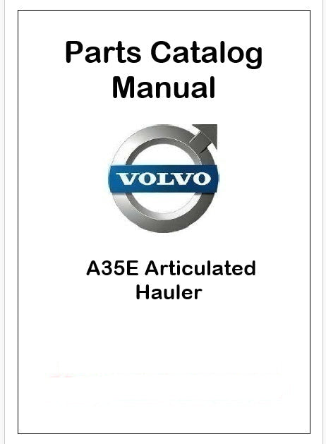 Volvo A35E Articulated Hauler Pdf Parts Catalog Manual