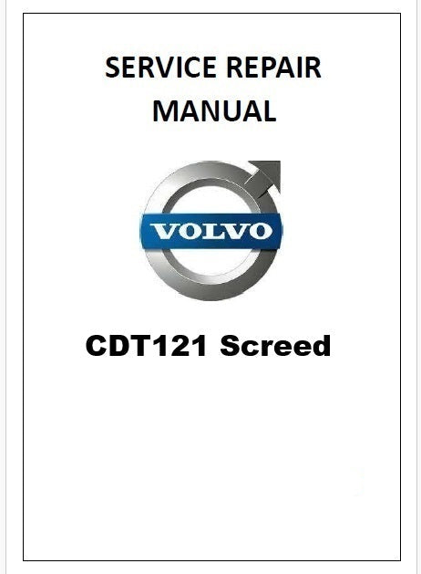 Volvo CDT121 Screed Pdf Repair Service Manual