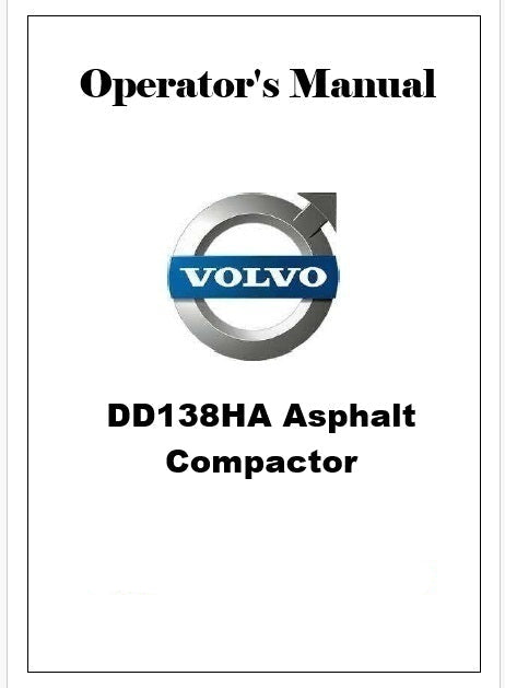 Volvo DD138HA Asphalt Compactor Pdf Operator's Manual