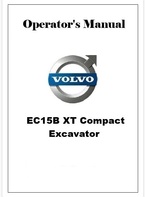 Volvo EC15B XT Compact Excavator Pdf Operator's Manual