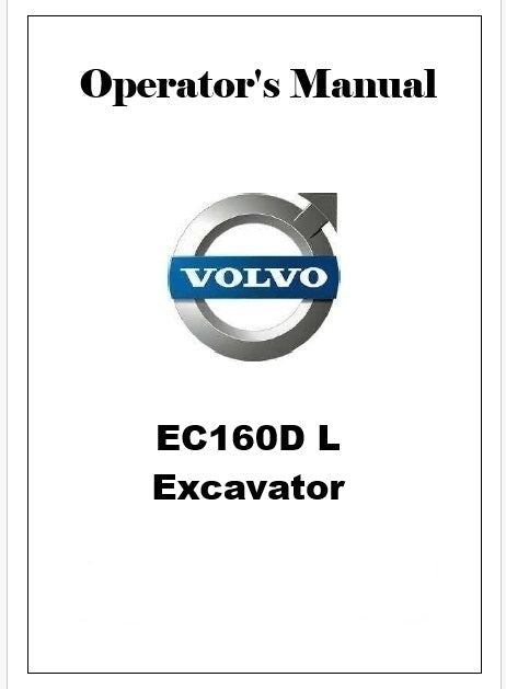 Volvo EC160D L Excavator Pdf Operator's Manual