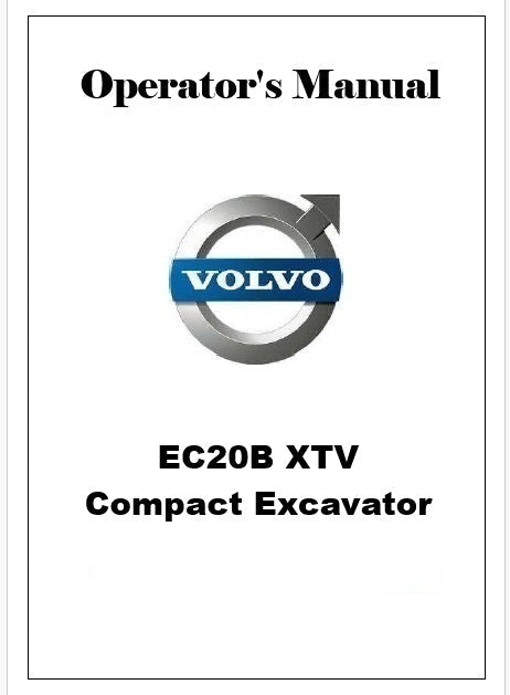 Volvo EC20B XTV Compact Excavator Pdf Operator's Manual