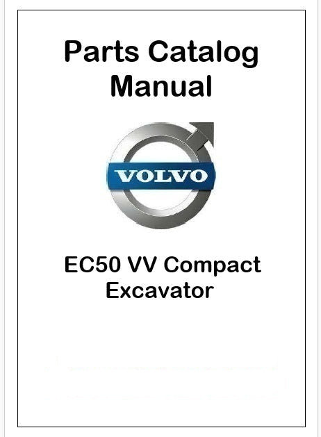 Volvo EC50 VV Compact Excavator Pdf Parts Catalog Manual
