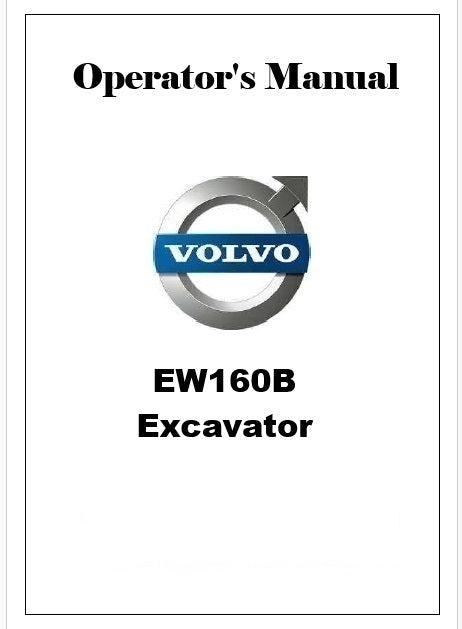 Volvo EW160B Excavator Pdf Operator's Manual