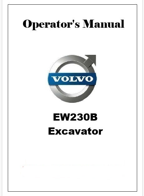Volvo EW230B Excavator Pdf Operator's Manual