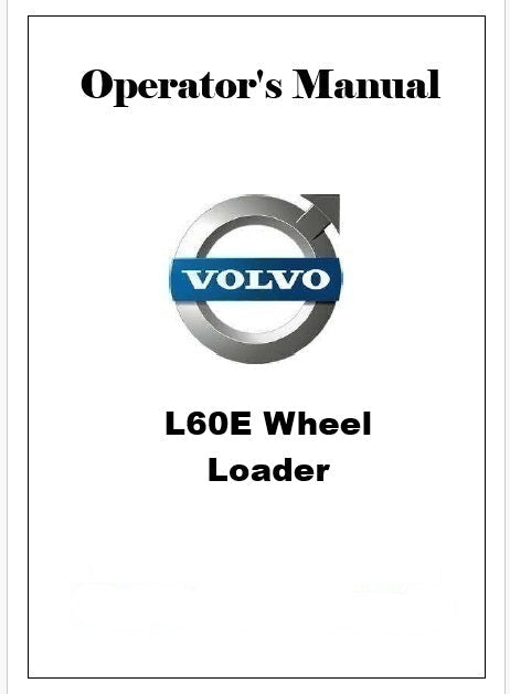 Volvo L60E Wheel Loader Pdf Operator's Manual