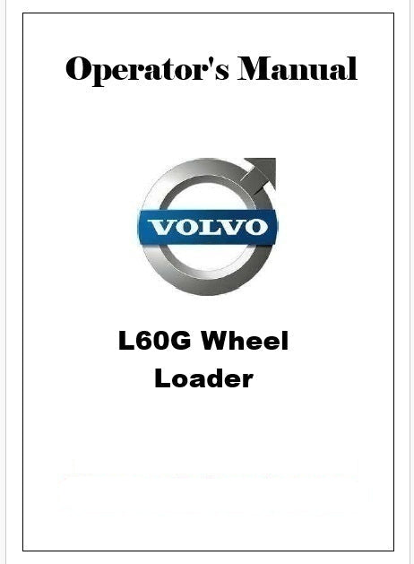 Volvo L60G Wheel Loader Pdf Operator's Manual