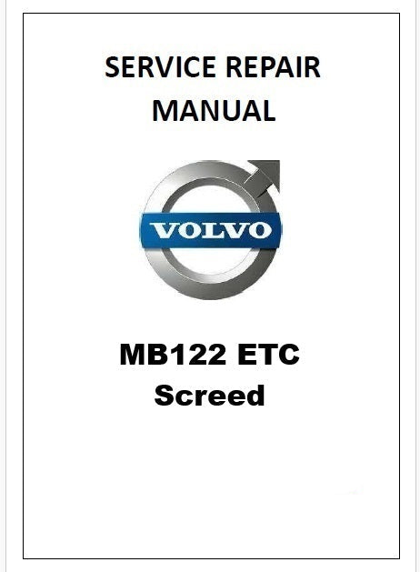 Volvo MB122 ETC Screed Pdf Repair Service Manual