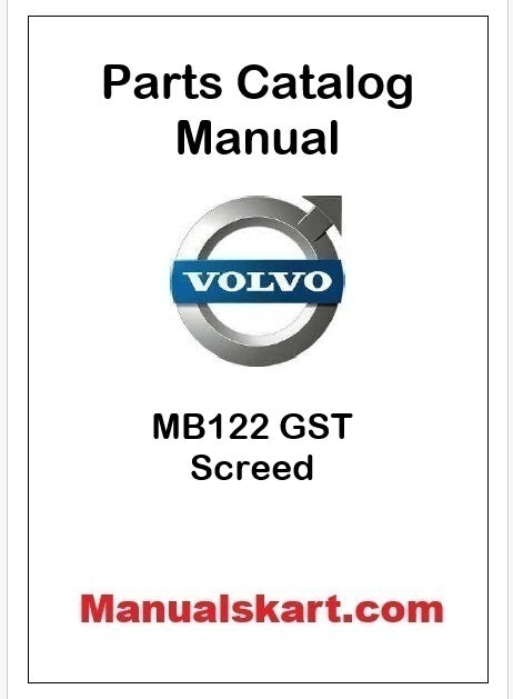 Volvo MB122 GST Screed Pdf Parts Catalog Manual