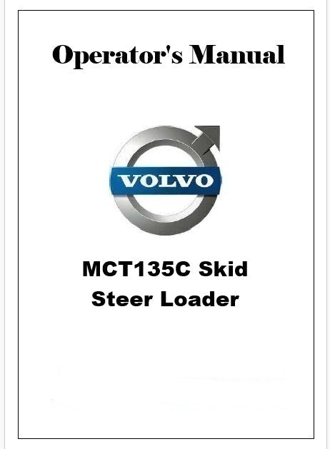 Volvo MCT135C Skid Steer Loader Pdf Operator's Manual