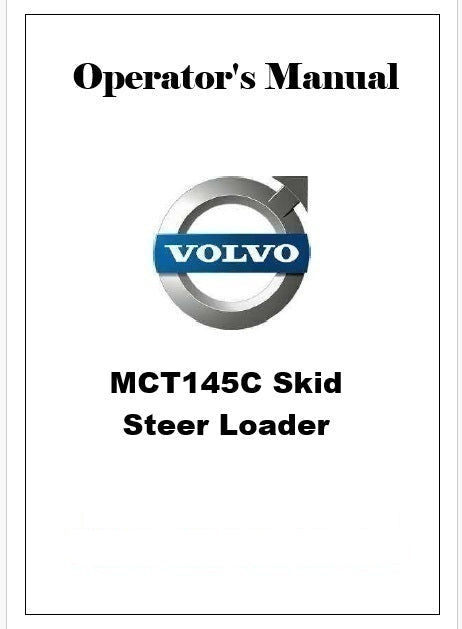 Volvo MCT145C Skid Steer Loader Pdf Operator's Manual