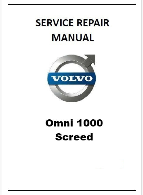 Volvo Omni 1000 Screed Pdf Repair Service Manual