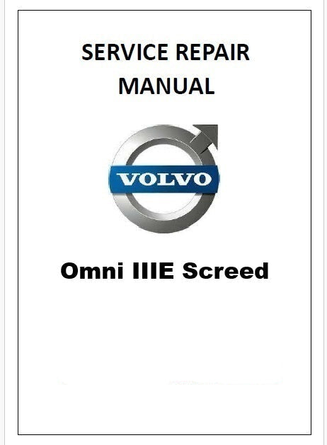 Volvo Omni IIIE Screed Pdf Repair Service Manual