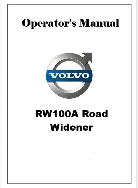 Volvo RW100A Road Widener Pdf Operator's Manual – Manualkarts