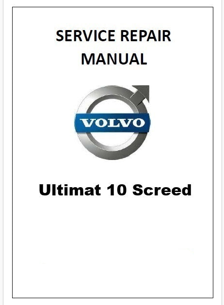 Volvo Ultimat 10 Screed Pdf Repair Service Manual