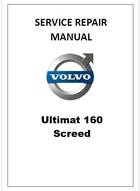 Volvo Ultimat 160 Screed Pdf Repair Service Manual
