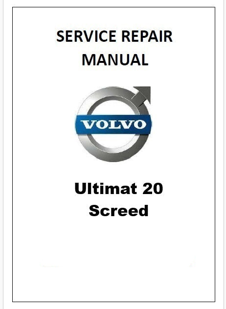Volvo Ultimat 20 Screed Pdf Repair Service Manual