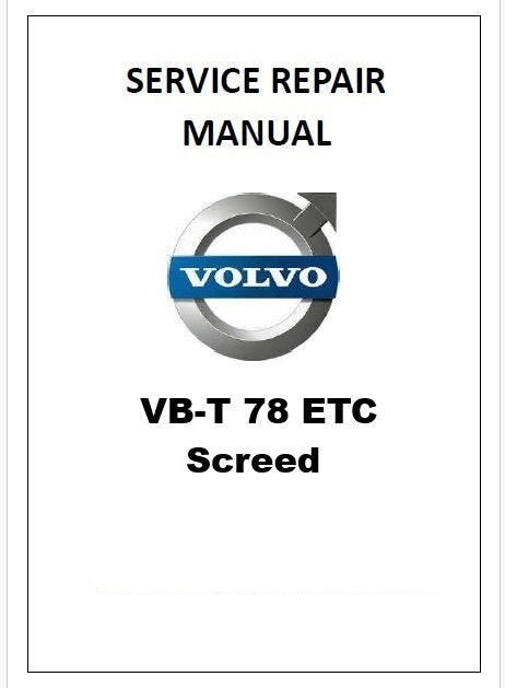 Volvo VB-T 78 ETC Screed Pdf Repair Service Manual