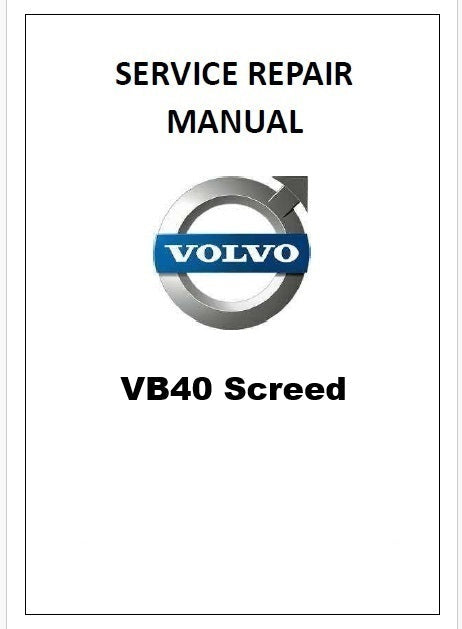 Volvo VB40 Screed Pdf Repair Service Manual