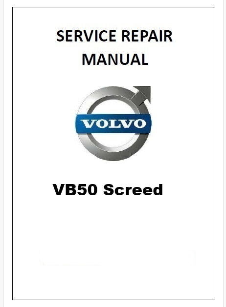 Volvo VB50 Screed Pdf Repair Service Manual