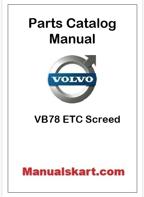 Volvo VB78 ETC Screed Pdf Parts Catalog Manual
