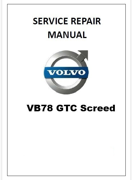 Volvo VB78 GTC Screed Pdf Repair Service Manual