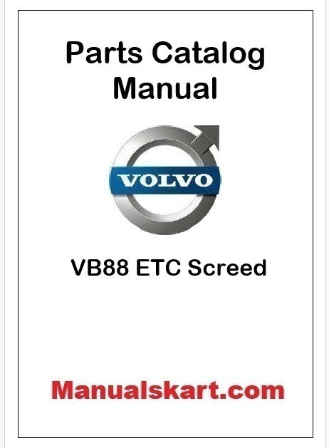 Volvo VB88 ETC Screed Pdf Parts Catalog Manual