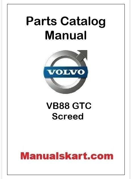 Volvo VB88 GTC Screed Pdf Parts Catalog Manual