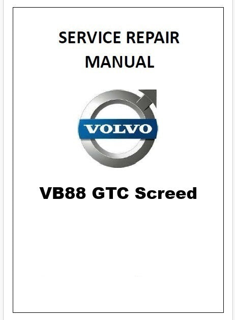 Volvo VB88 GTC Screed Pdf Repair Service Manual