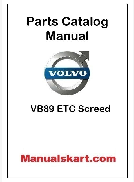 Volvo VB89 ETC Screed Pdf Parts Catalog Manual