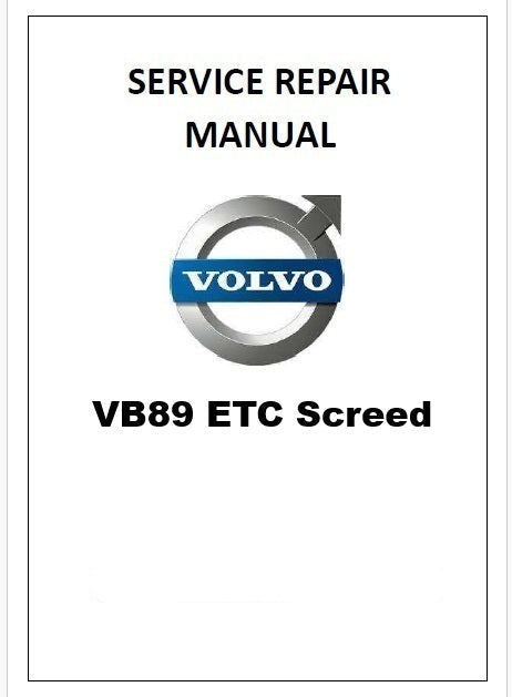 Volvo VB89 ETC Screed Pdf Repair Service Manual
