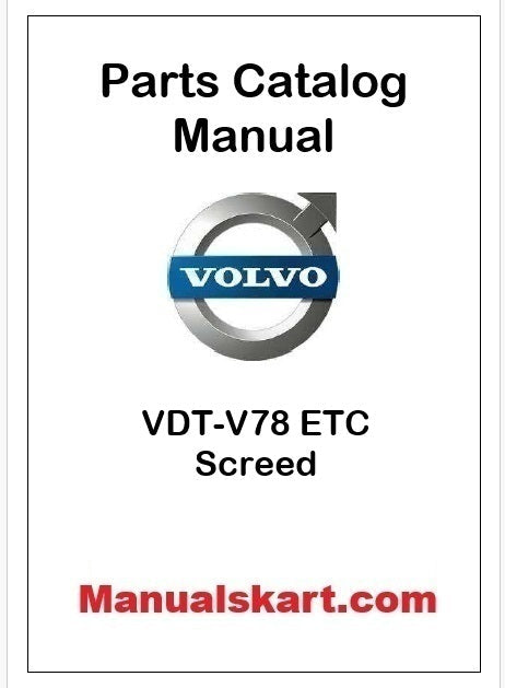 Volvo VDT-V78 ETC Screed Pdf Parts Catalog Manual