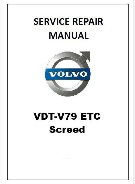 Volvo VDT-V79 ETC Screed Pdf Repair Service Manual