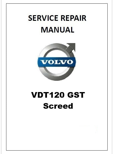 Volvo VDT120 GST Screed Pdf Repair Service Manual