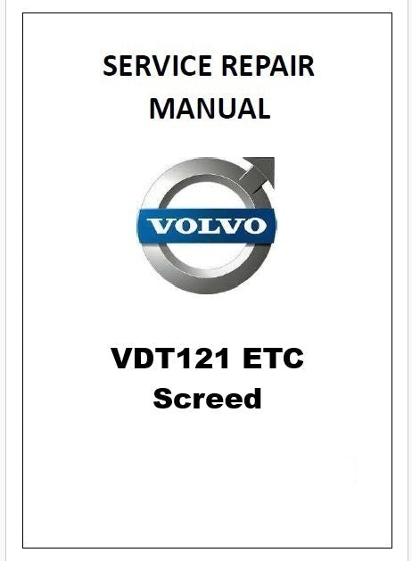 Volvo VDT121 ETC Screed Pdf Repair Service Manual