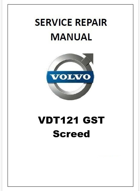 Volvo VDT121 GST Screed Pdf Repair Service Manual