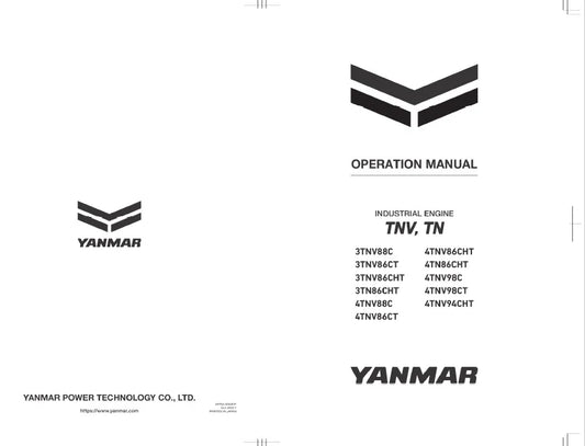 Yanmar TNV, TN-Series Industrial Engine Pdf Operation manual (Tier 4F, Stage V, 2023~)