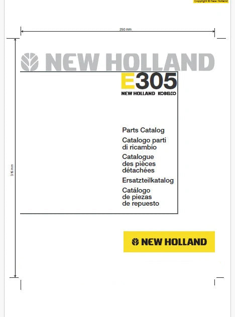 New Holland E305 Crawler Excavator PDF Parts Catalog Manual