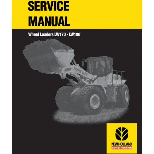 New Holland LW170, LW190 Wheel Loader Pdf Repair Service Manual (p. Nb. 75131016)
