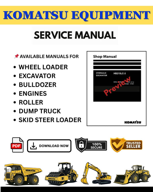 Komatsu HD465-8E0, HD605-8E0 Dump Truck Service Manual
